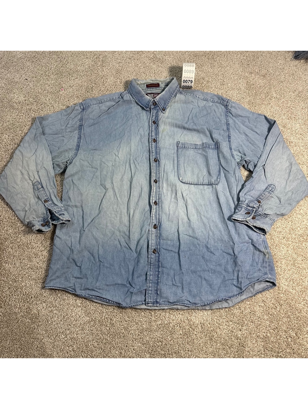 DG Gear light wash denim button-up shirt